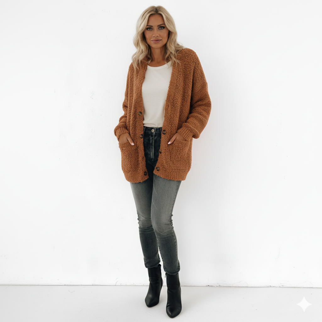Samt-Cardigan, kurz – Lässiger Stil, Große Größen, Herbst & Winter