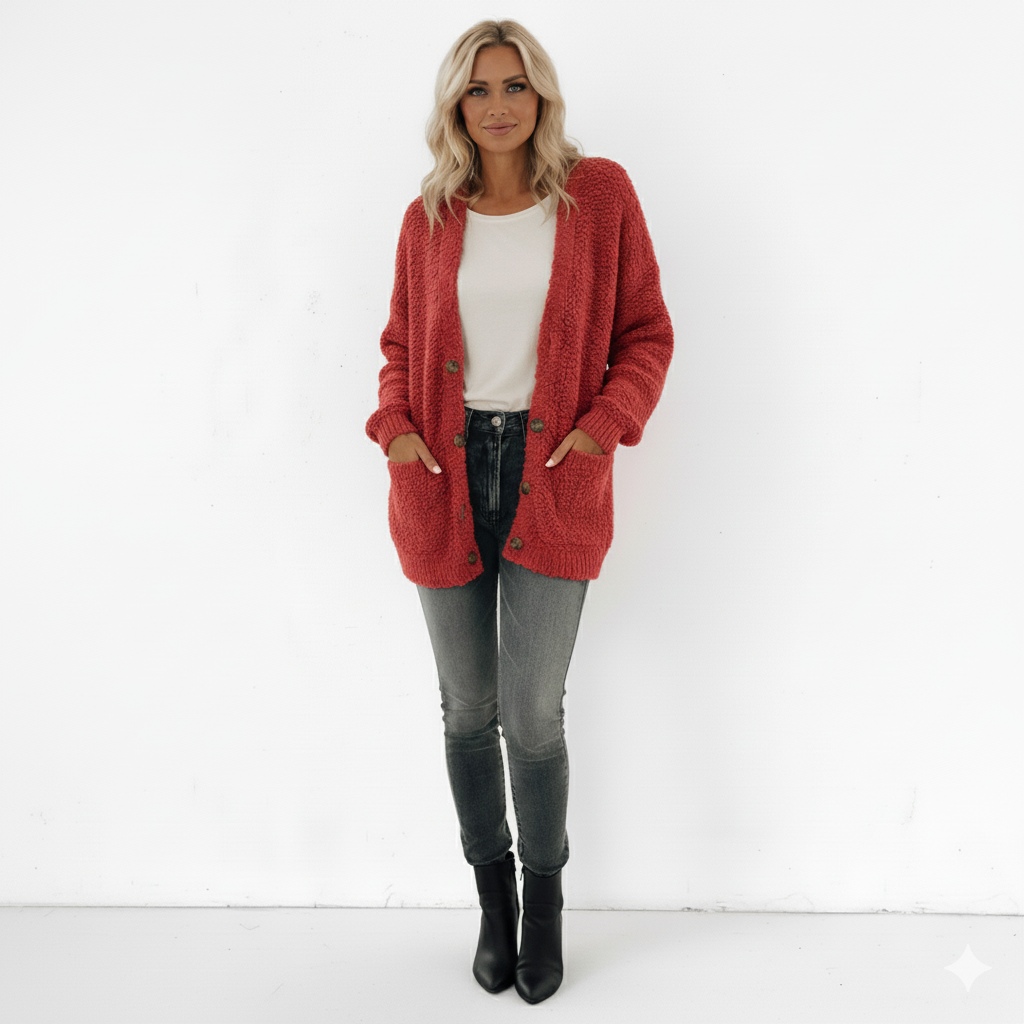 Samt-Cardigan, kurz – Lässiger Stil, Große Größen, Herbst & Winter