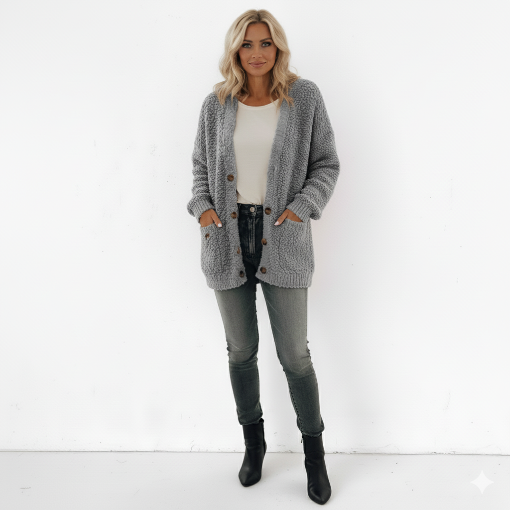 Samt-Cardigan, kurz – Lässiger Stil, Große Größen, Herbst & Winter