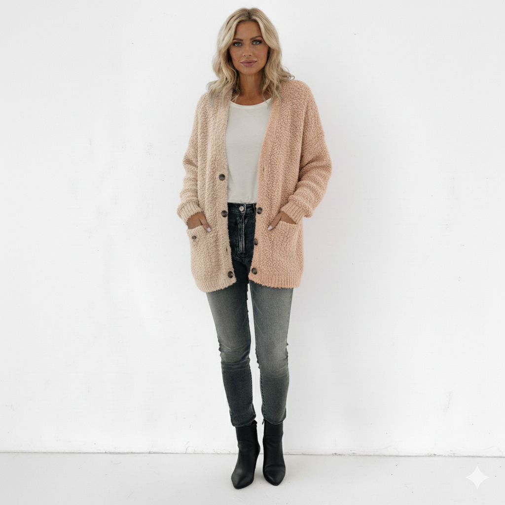 Samt-Cardigan, kurz – Lässiger Stil, Große Größen, Herbst & Winter