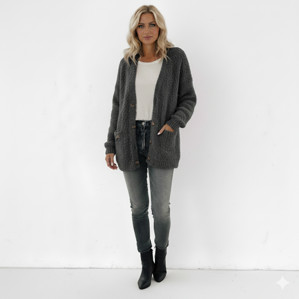 Samt-Cardigan, kurz – Lässiger Stil, Große Größen, Herbst & Winter