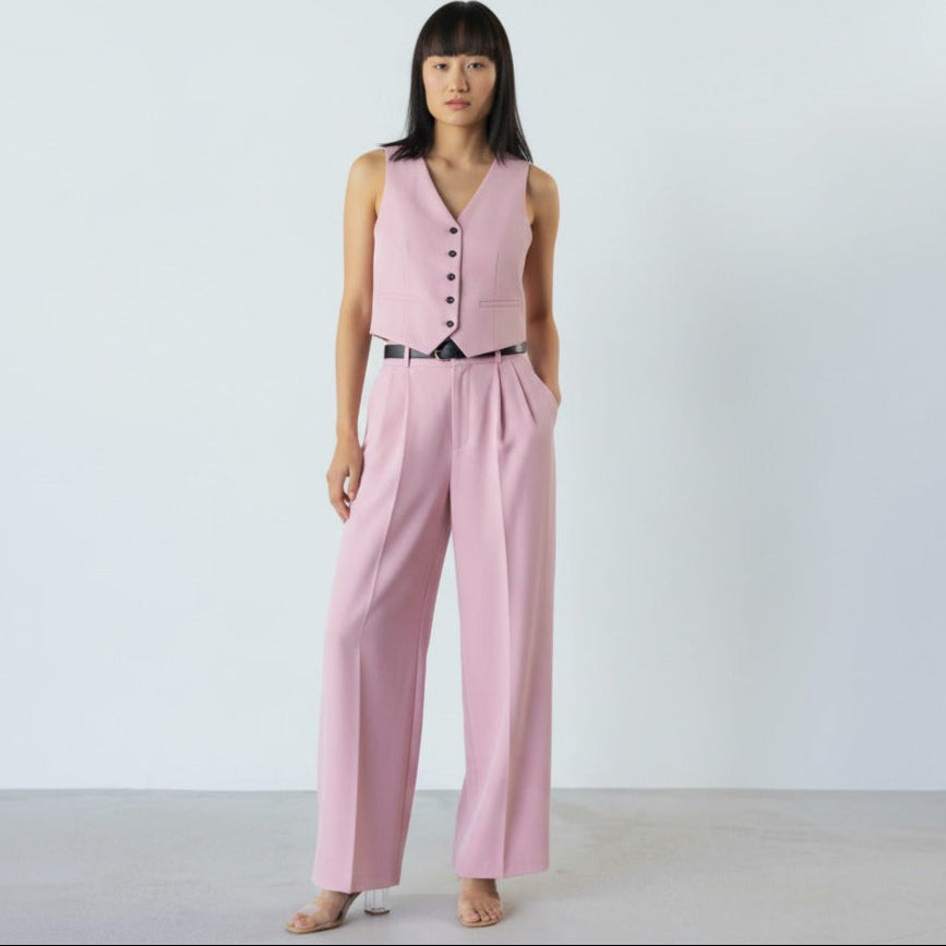 Zweiteiliges – Weste + High-Waist-Hose Vintage