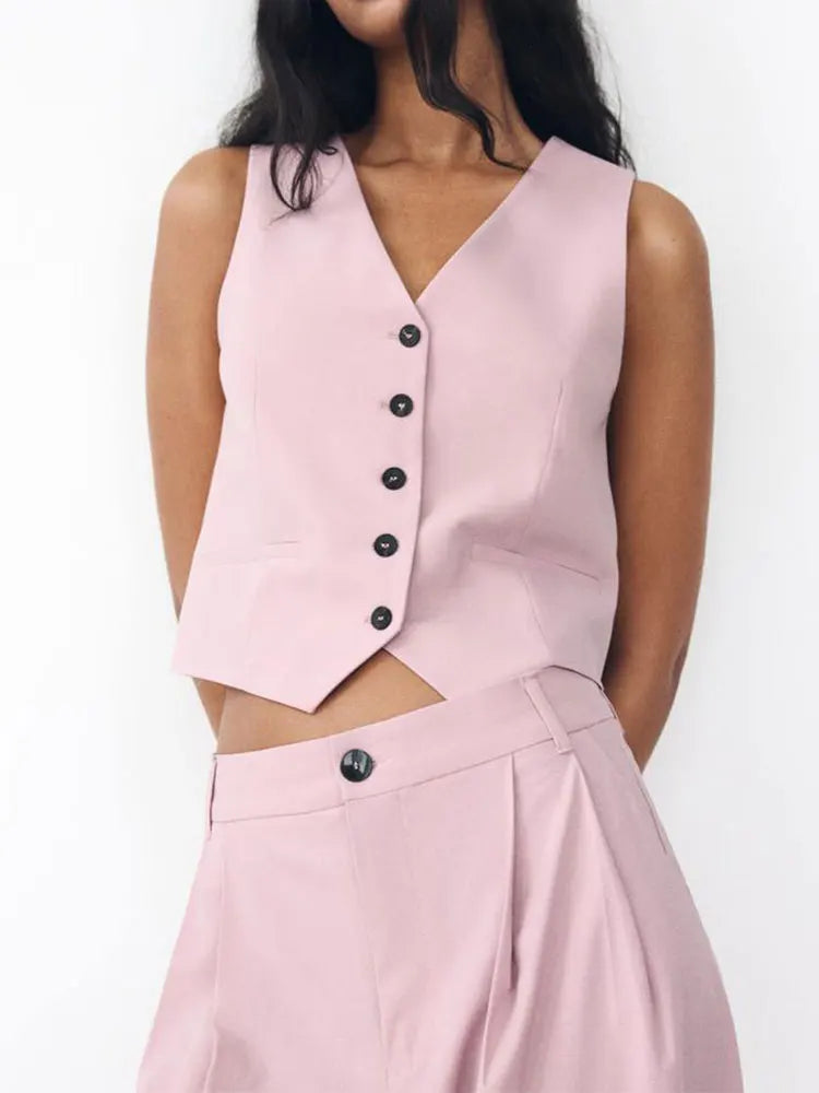 Zweiteiliges – Weste + High-Waist-Hose Vintage