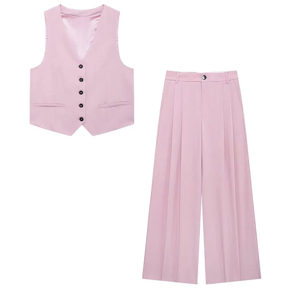 Zweiteiliges – Weste + High-Waist-Hose Vintage