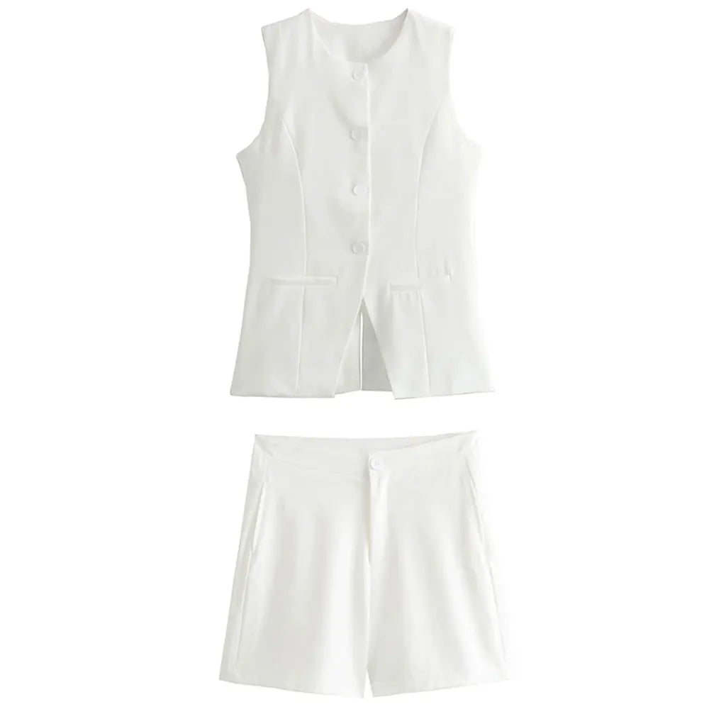 Zweiteiliges – Blazer + High-Waist-Slim-Hose