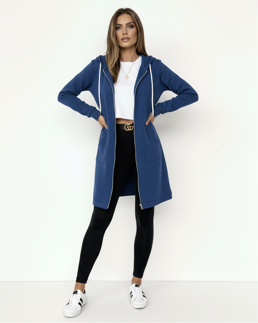 Damen Kapuzenjacke aus Polyester mit Reißverschluss – Freizeitlook