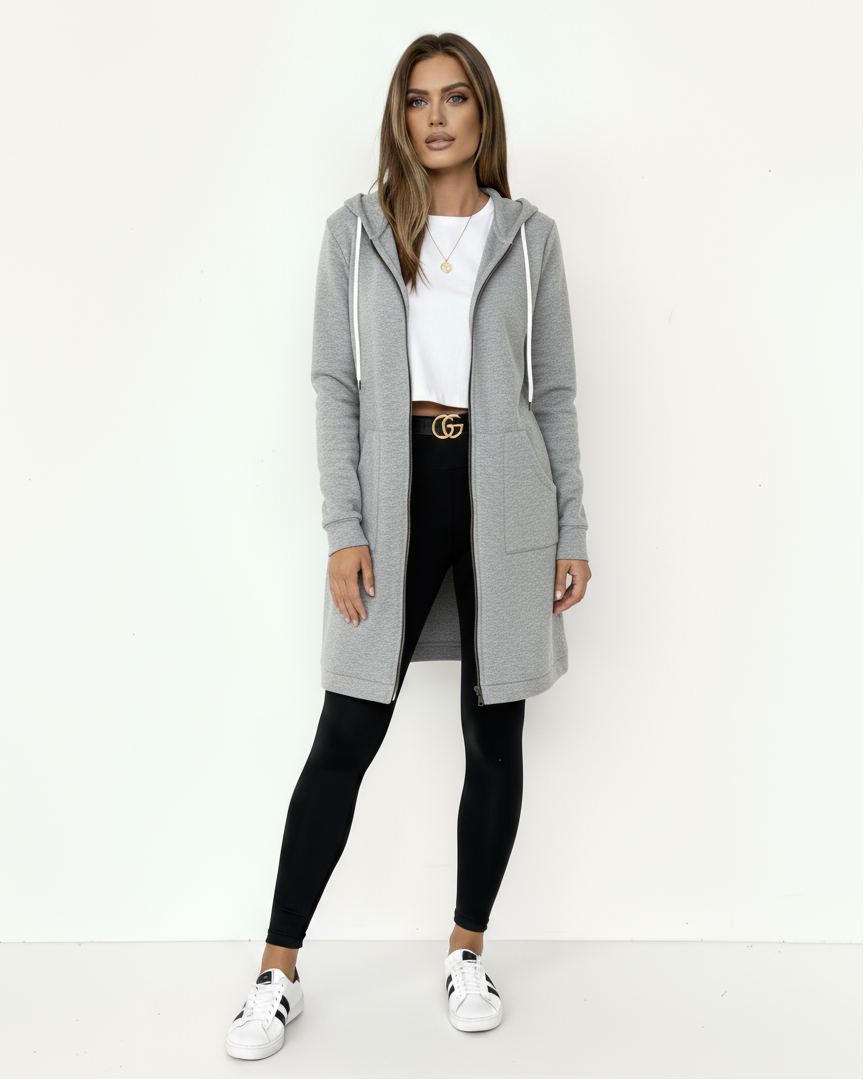 Damen Kapuzenjacke aus Polyester mit Reißverschluss – Freizeitlook
