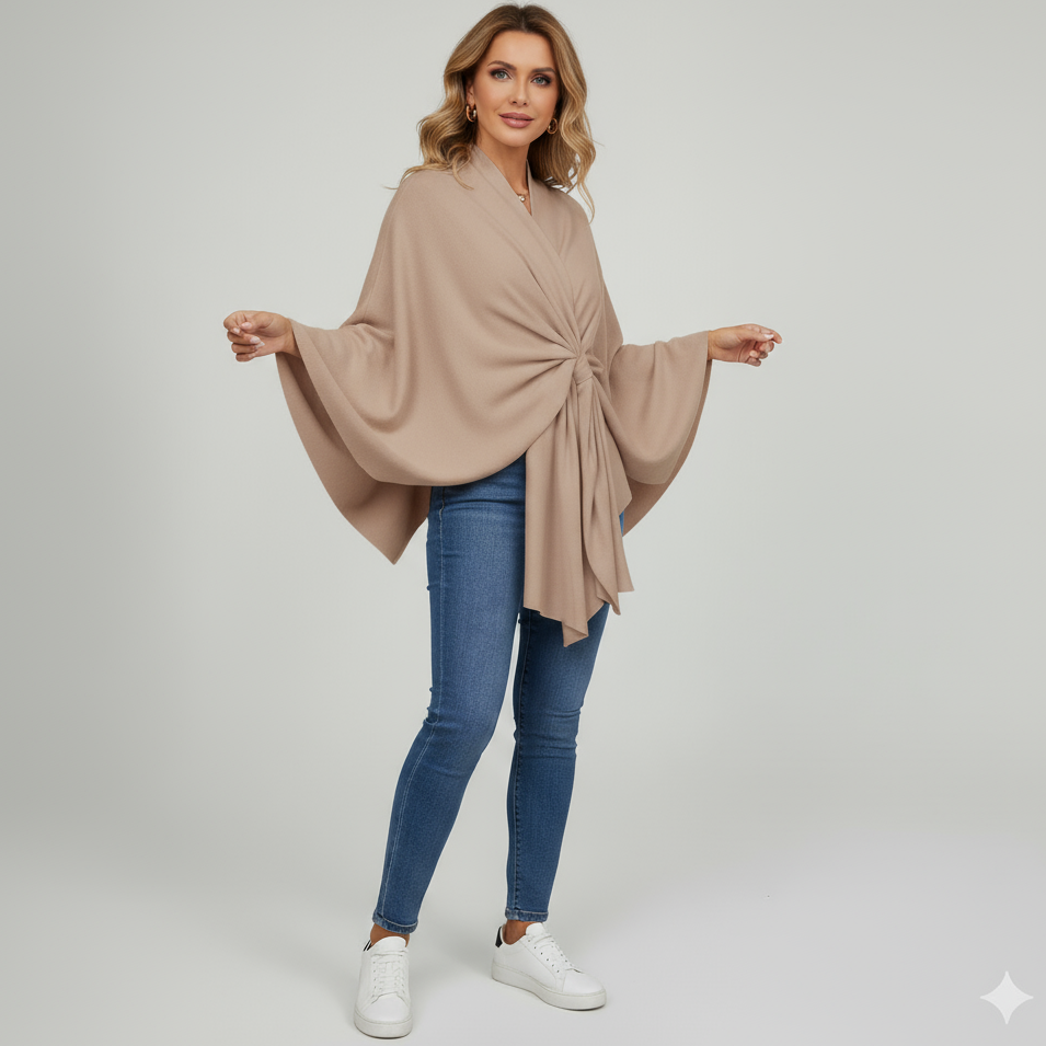 Elegantes Cape-Schal, einfarbig