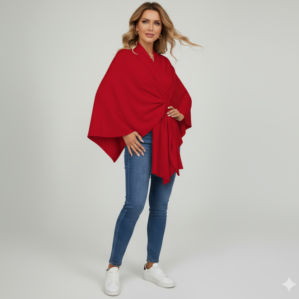 Elegantes Cape-Schal, einfarbig