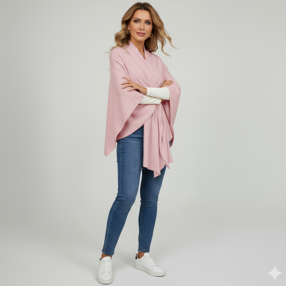 Elegantes Cape-Schal, einfarbig