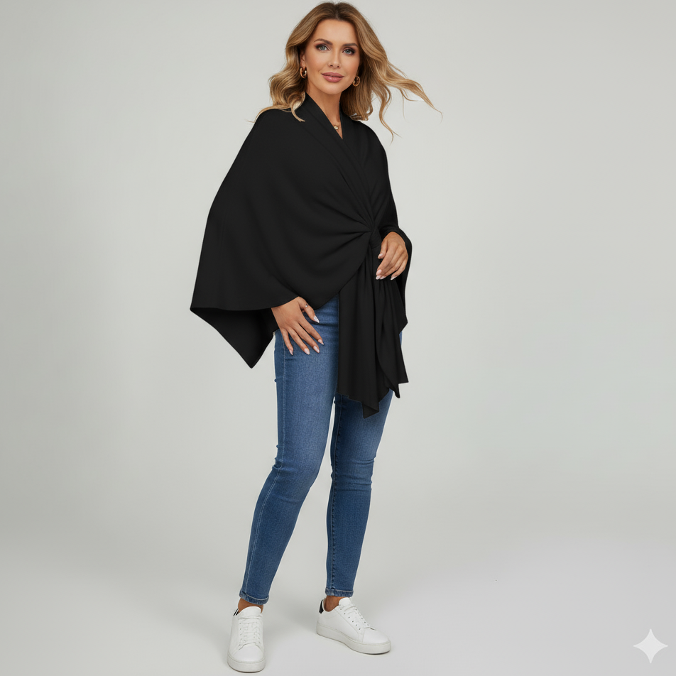 Elegantes Cape-Schal, einfarbig