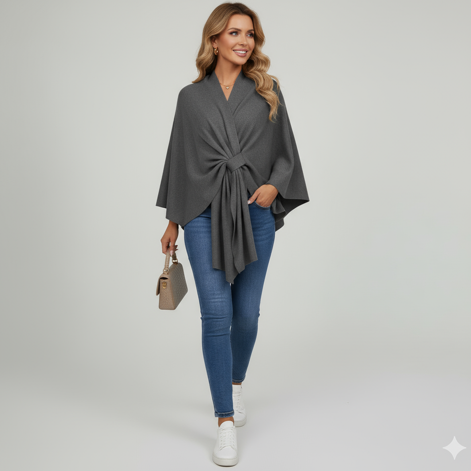 Elegantes Cape-Schal, einfarbig