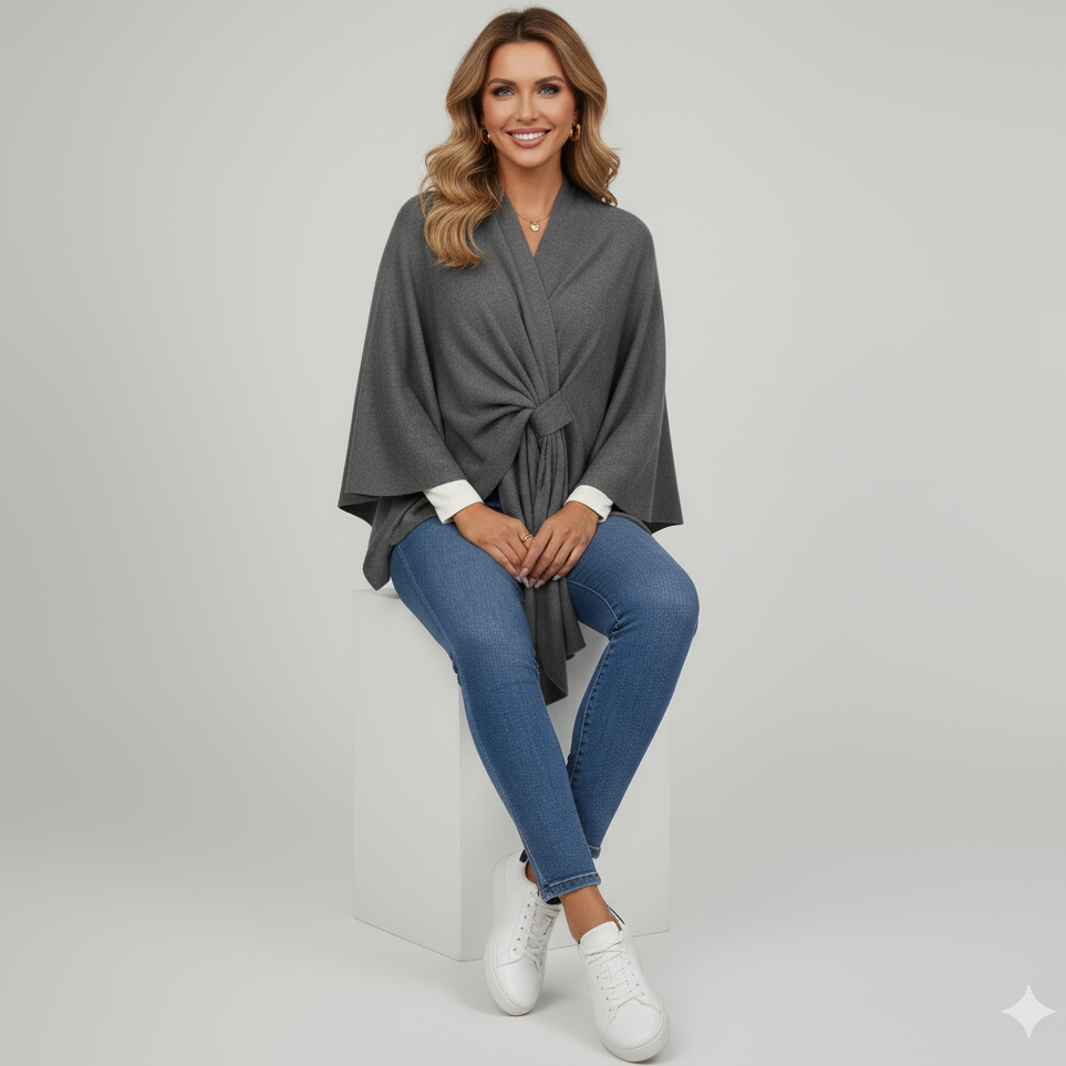 Elegantes Cape-Schal, einfarbig