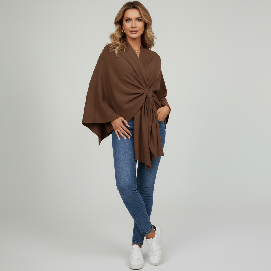 Elegantes Cape-Schal, einfarbig
